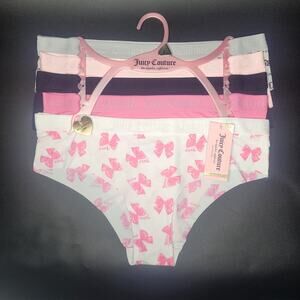 Juicy Couture Barbie Pink Bow Coquette 5 Pack Panties Set Size Large‎ NWT